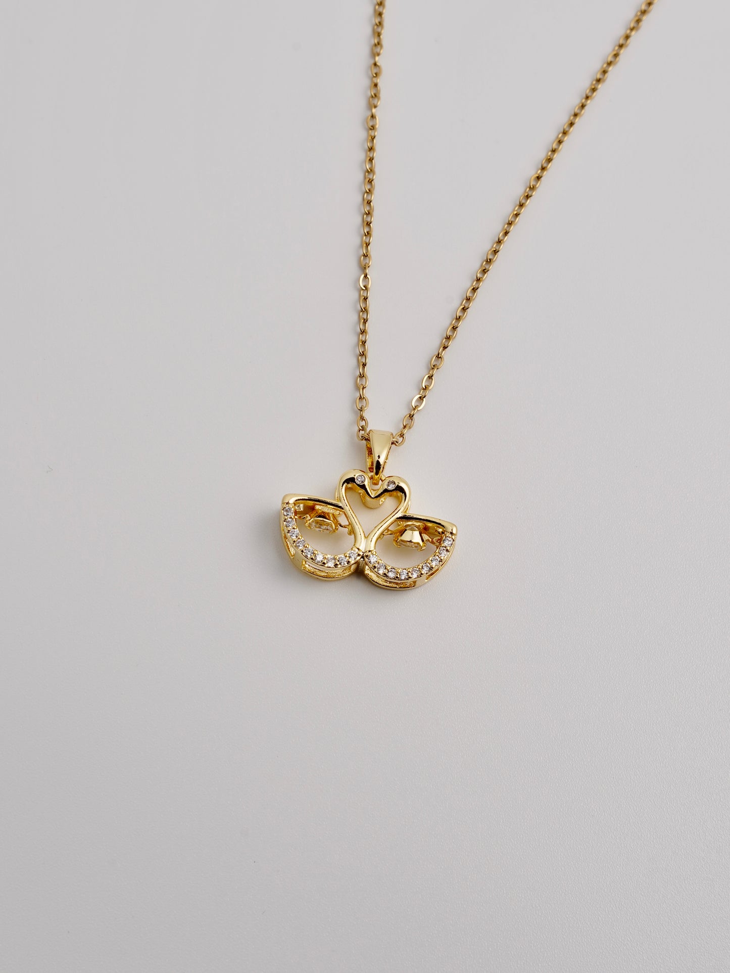 Swan Embrace Gold-Plated Necklace