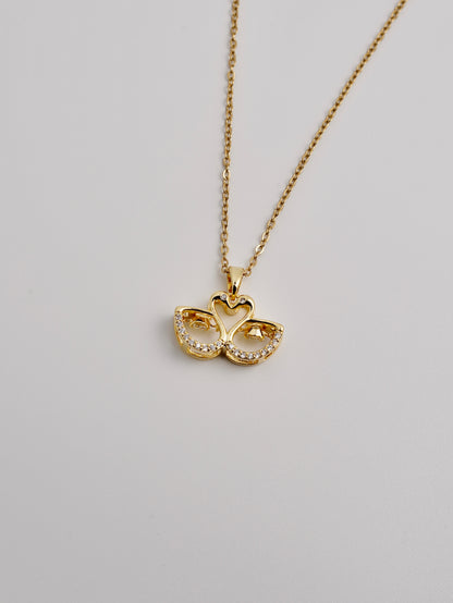 Swan Embrace Gold-Plated Necklace