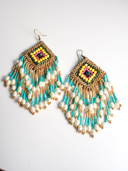 Handmade Beaded Tassel Earrings