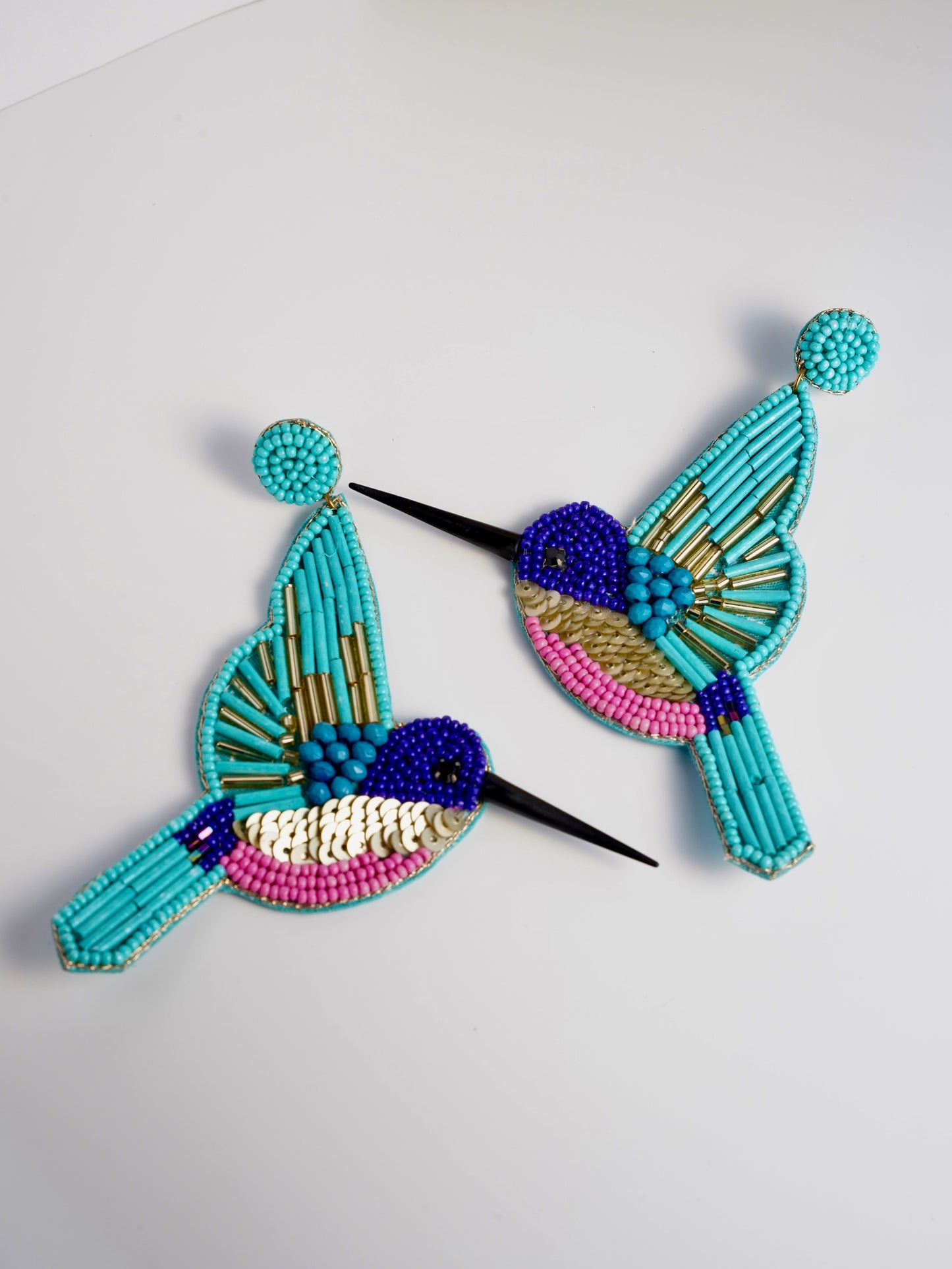 Beaded Hummingbird Earrings