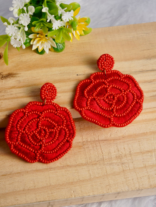 Intricate Threaded Floral Earrings