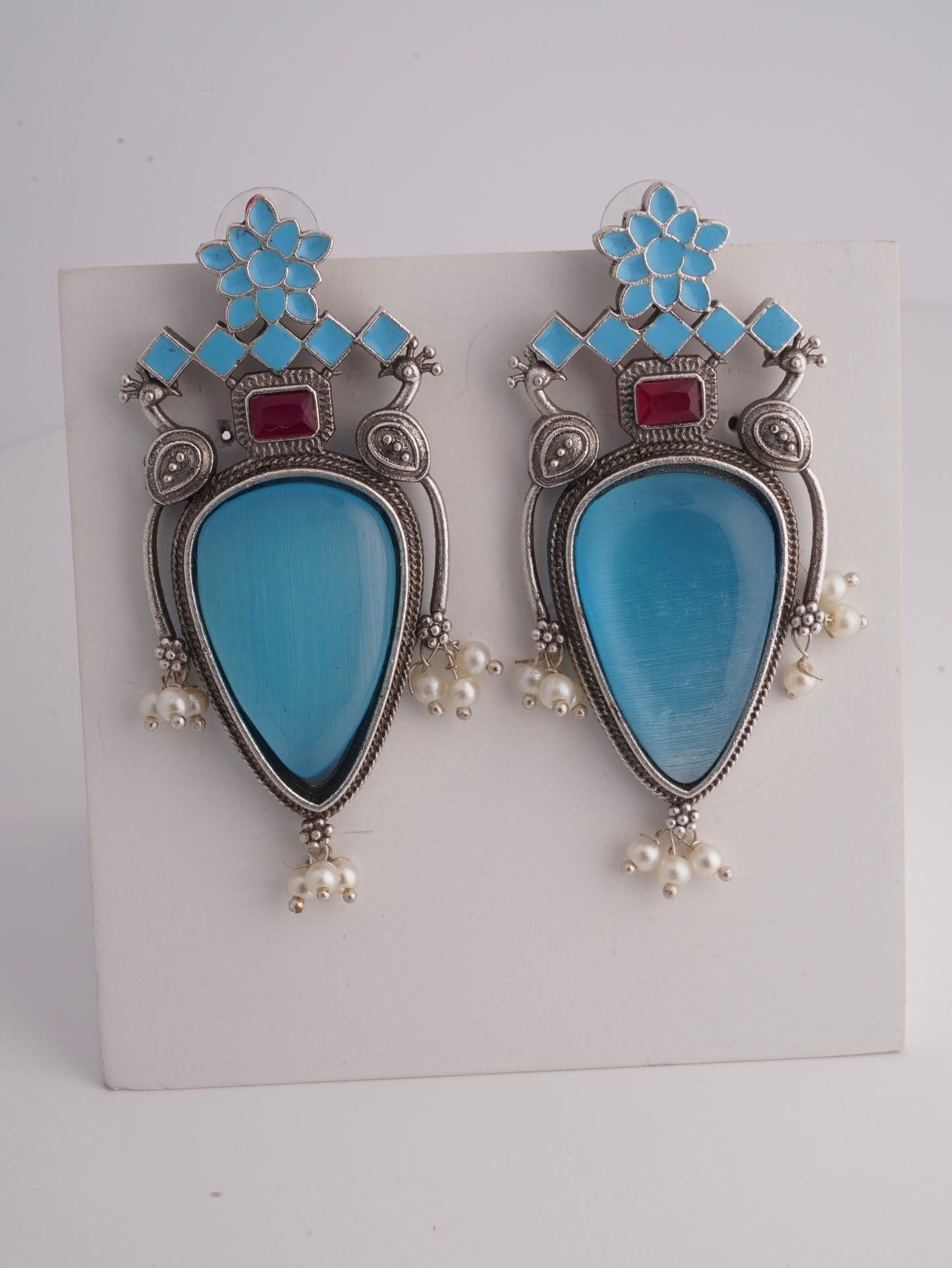 Dangler Earrings with Monalisa Stone