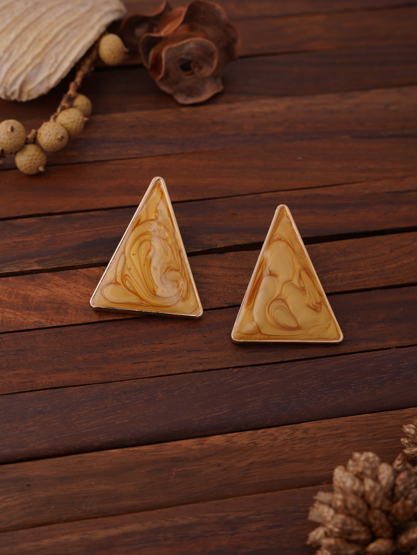 Triangle Marble Stud Earrings