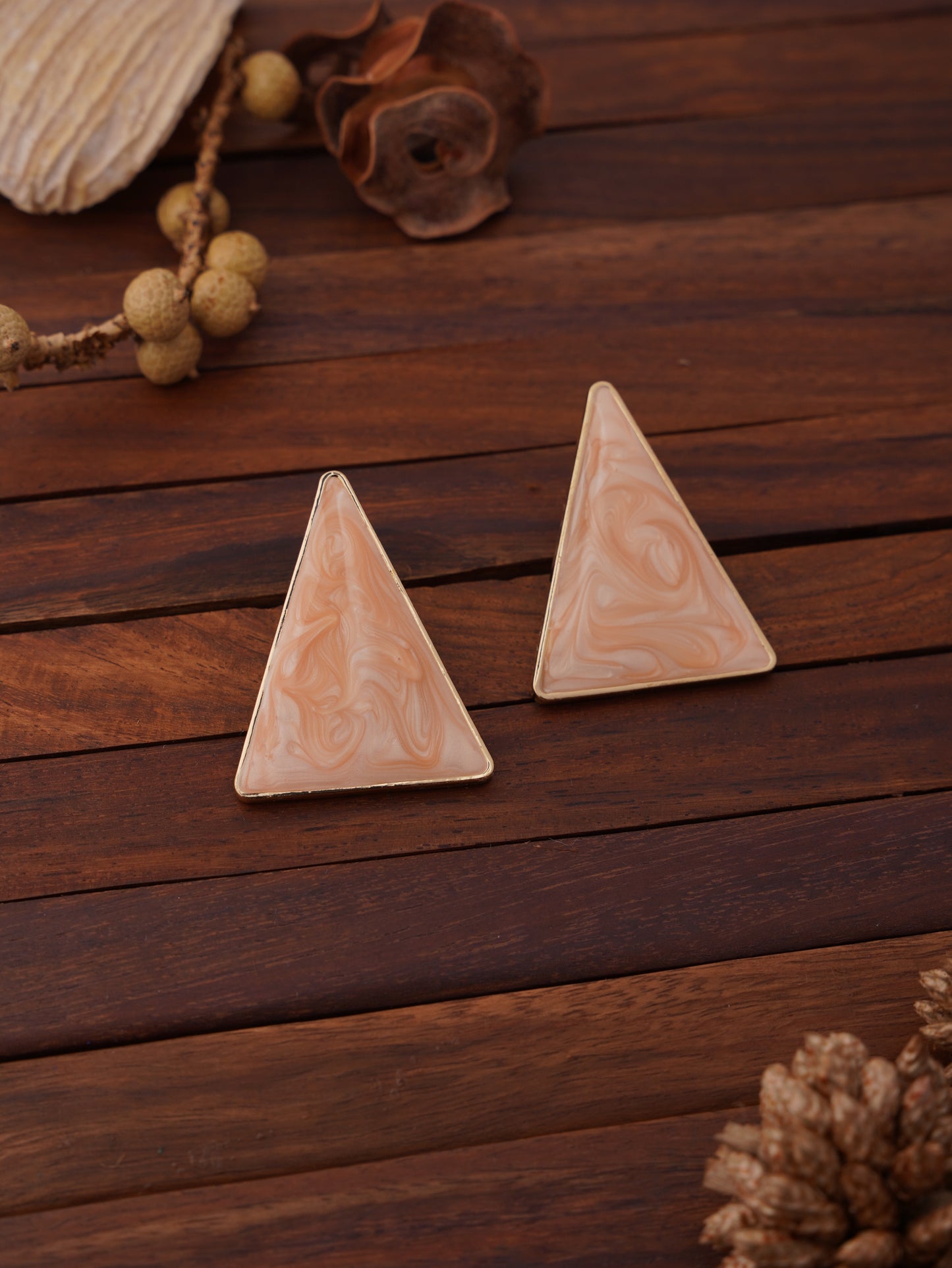 Triangle Marble Stud Earrings