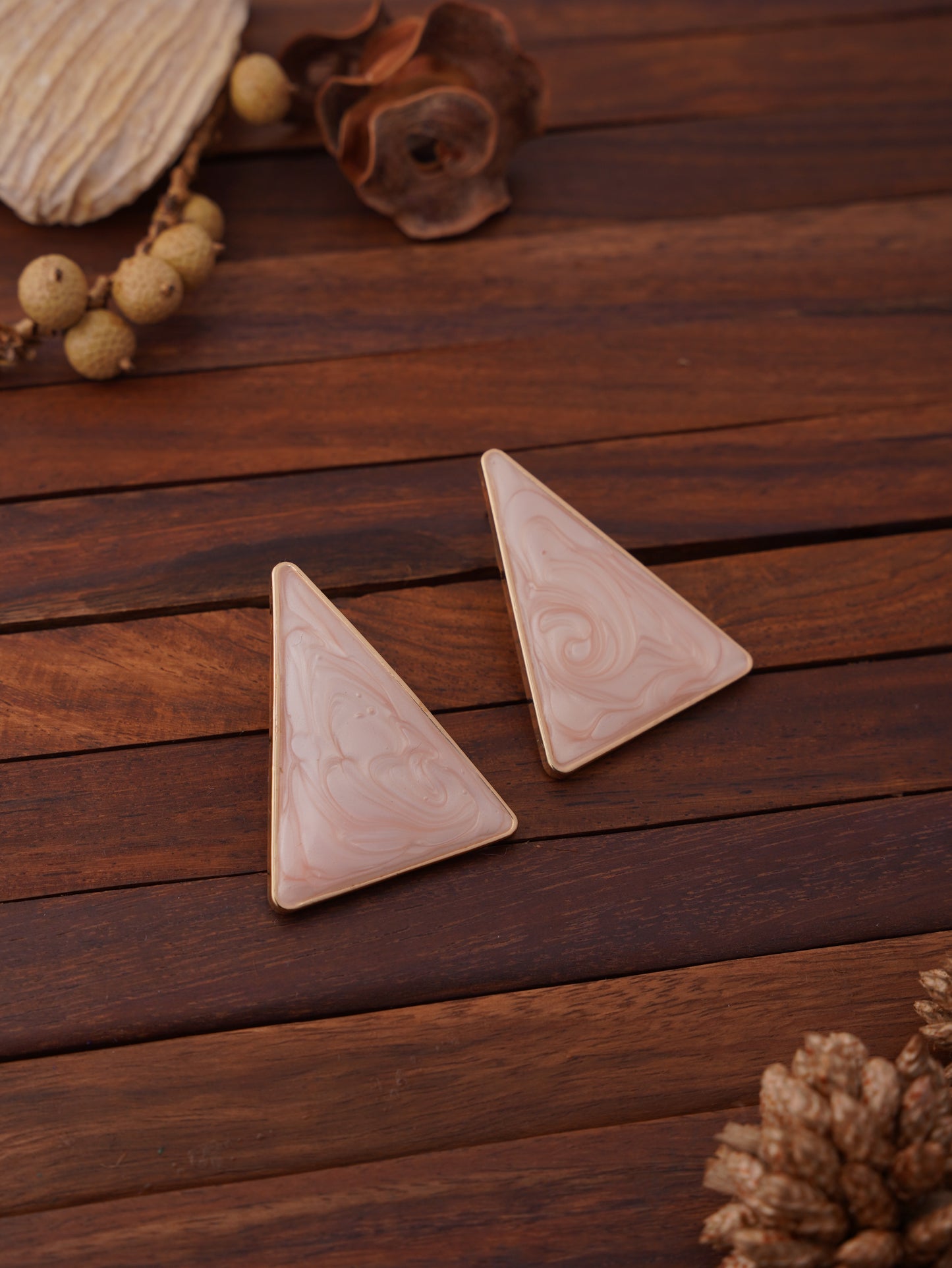 Triangle Marble Stud Earrings