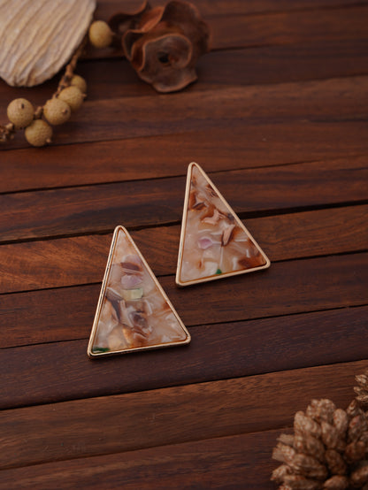 Triangle Marble Stud Earrings