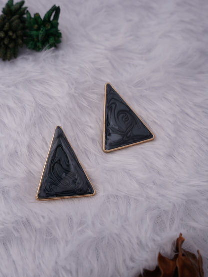 Triangle Marble Stud Earrings