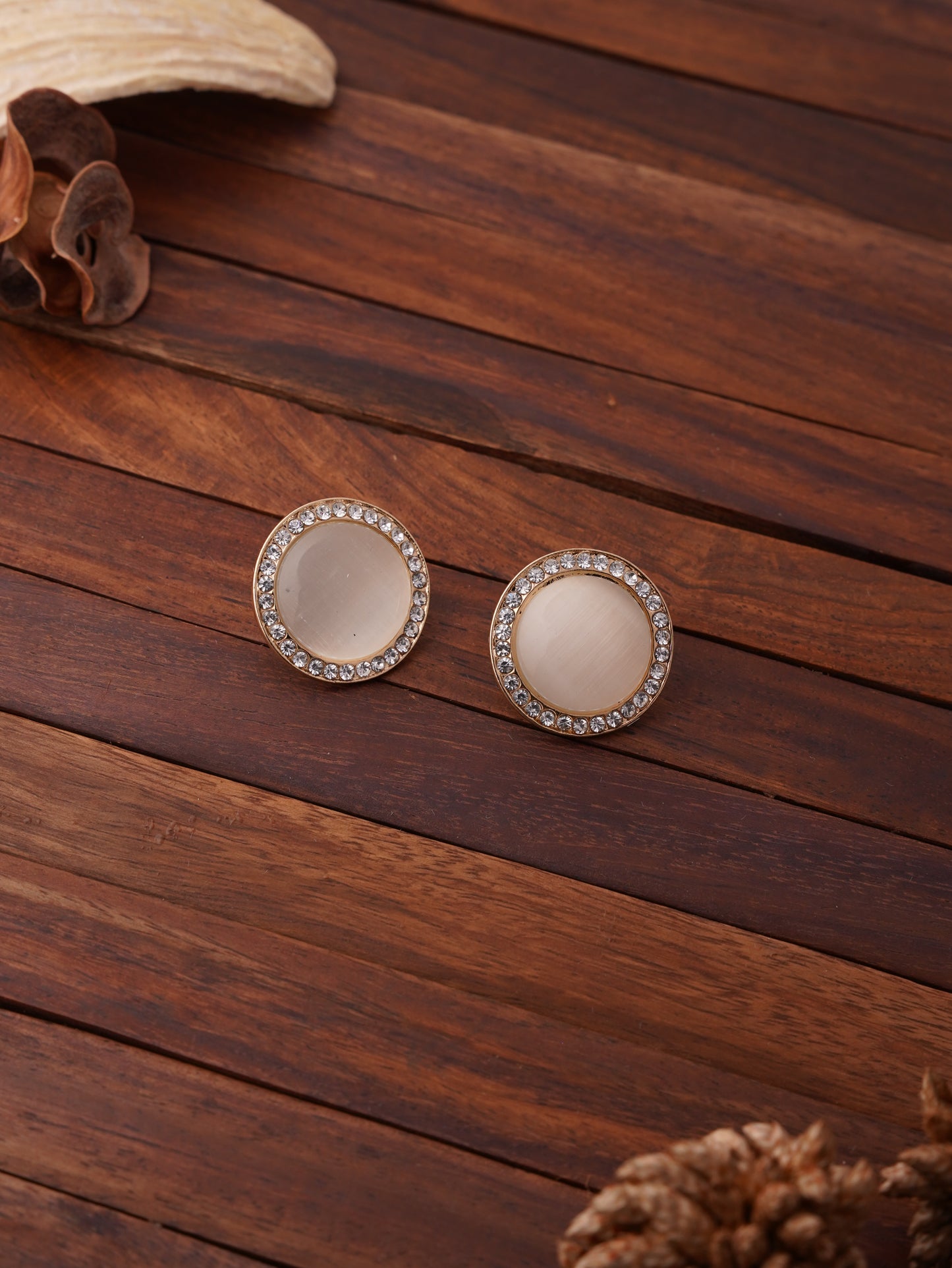 Round Crystal Stud Earrings