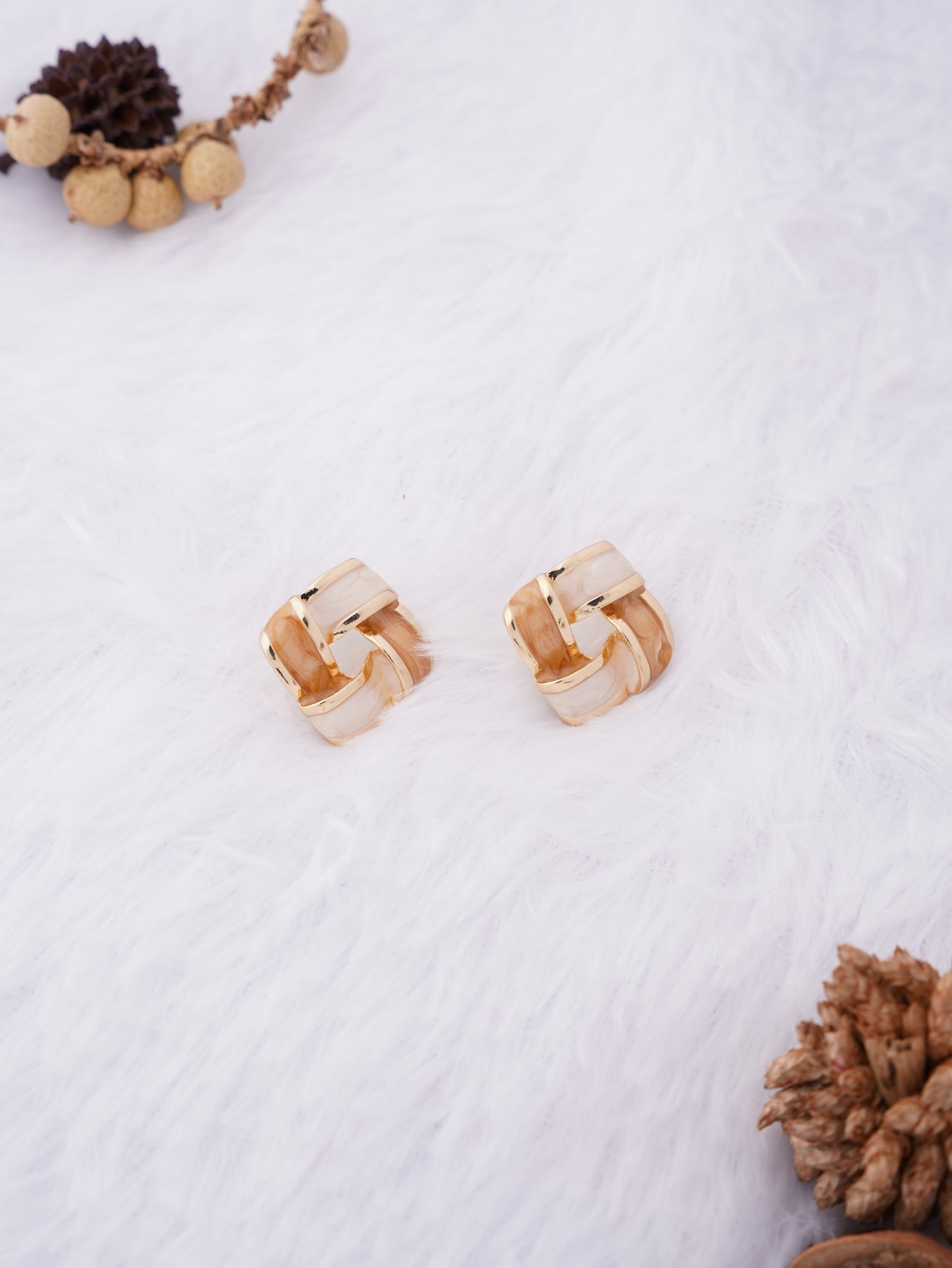 Interlinked Knot Stud Earrings