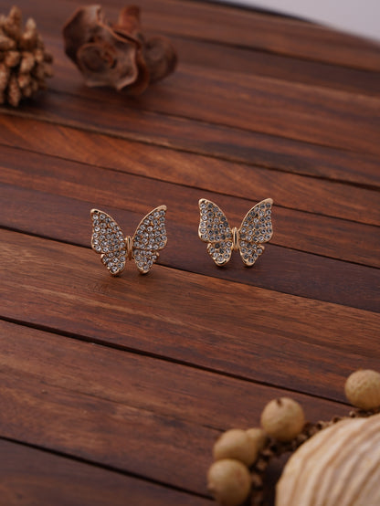 Butterfly Shaped Designer Earrings with Artificial Diamonds