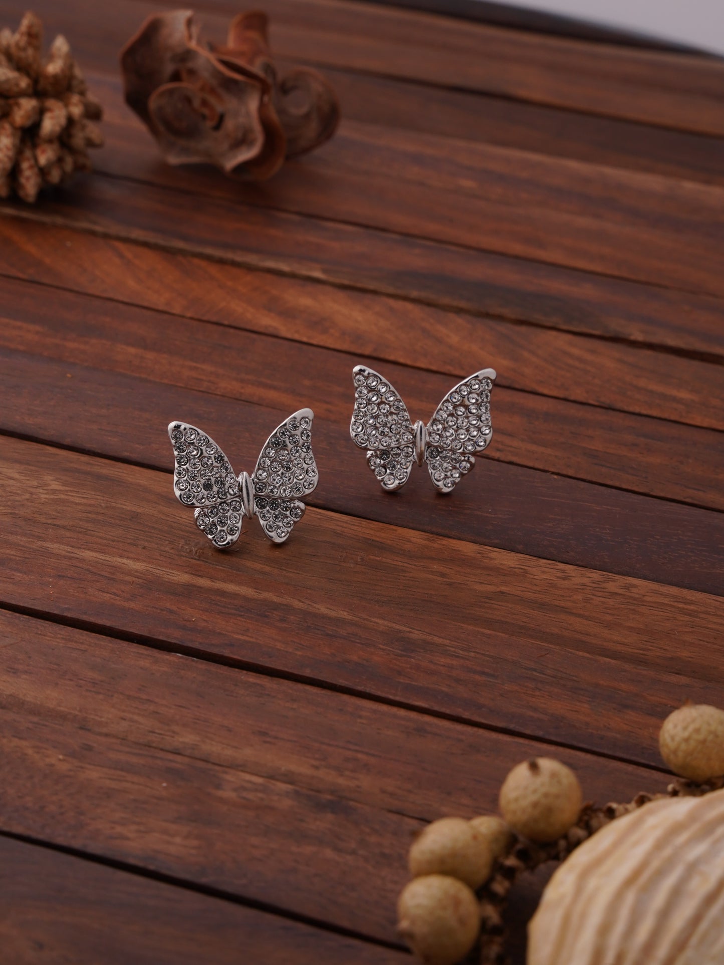 Butterfly Shaped Designer Earrings with Artificial Diamonds