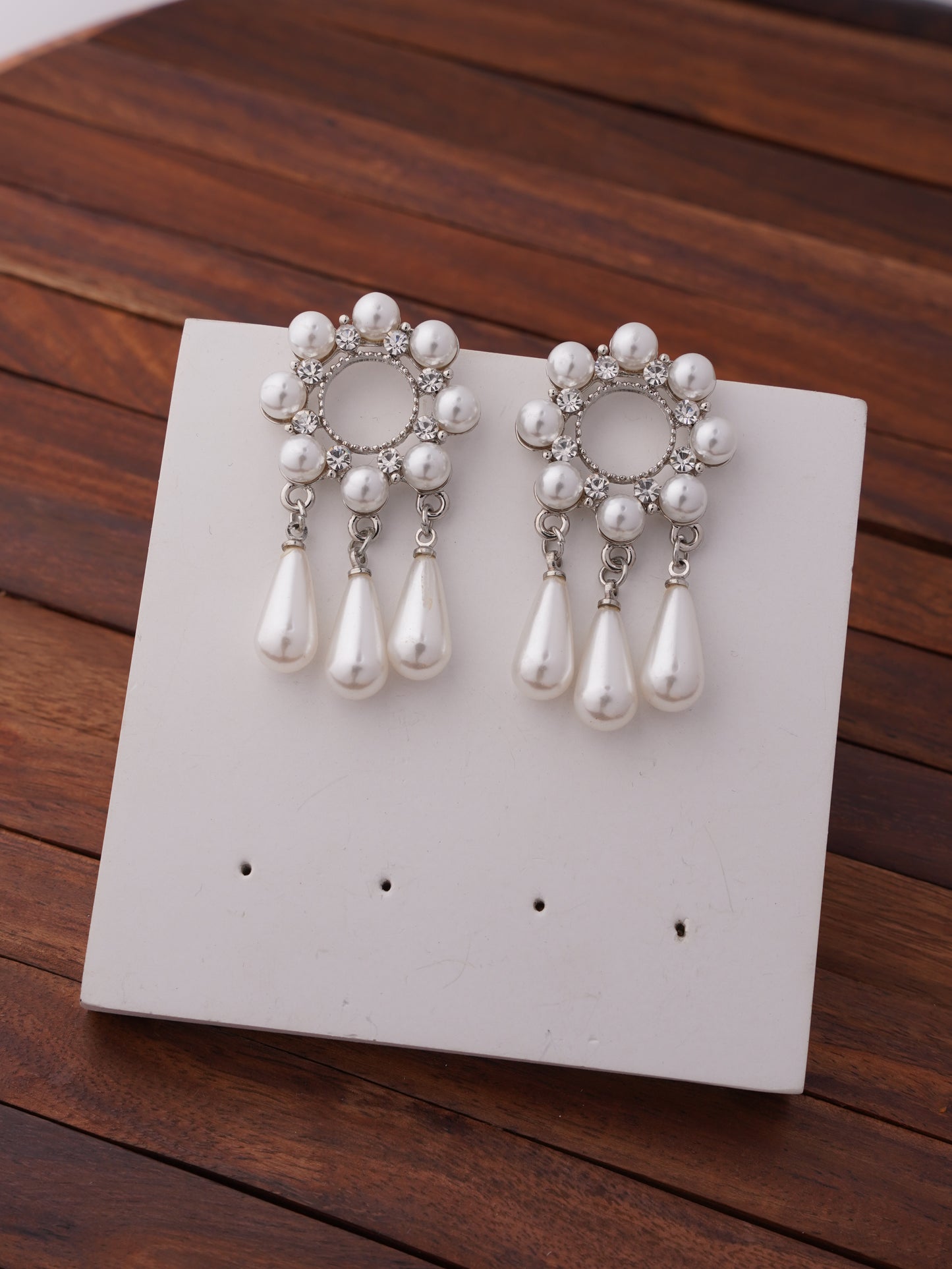 Drop Pearl Stud Earrings