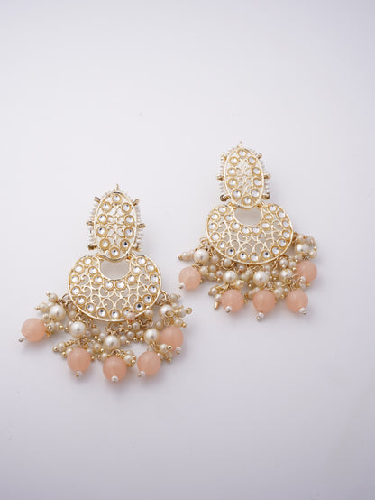 Kundan Pearl Chandbali Earrings