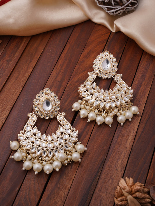 Royal Pearl Drop Chandbali Earrings