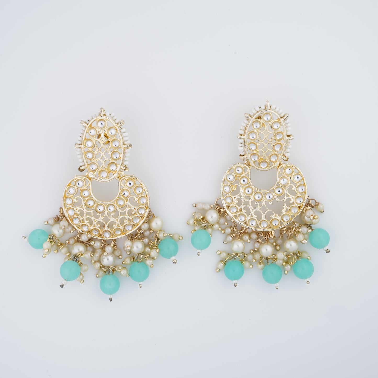 Kundan Pearl Chandbali Earrings