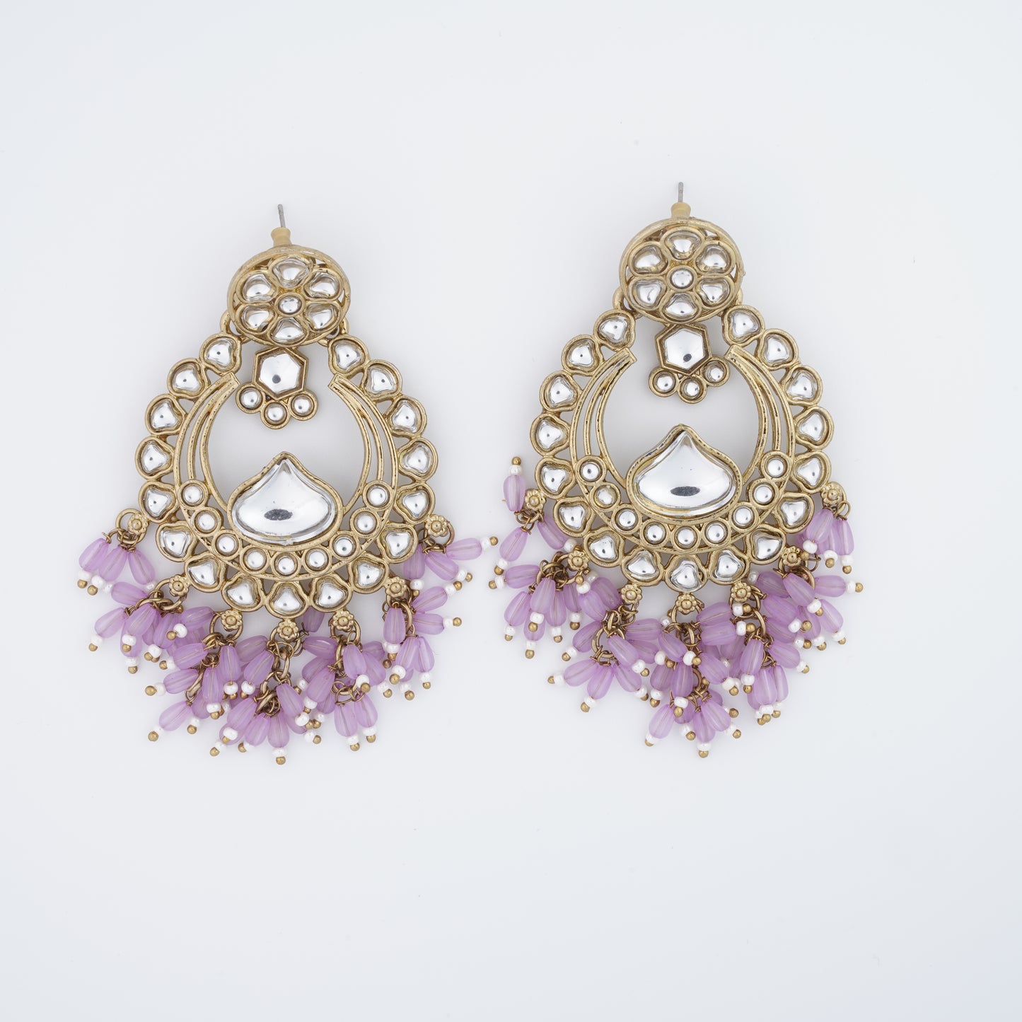 Elegance Chandbali Earrings with Delicate Fringe Detailing