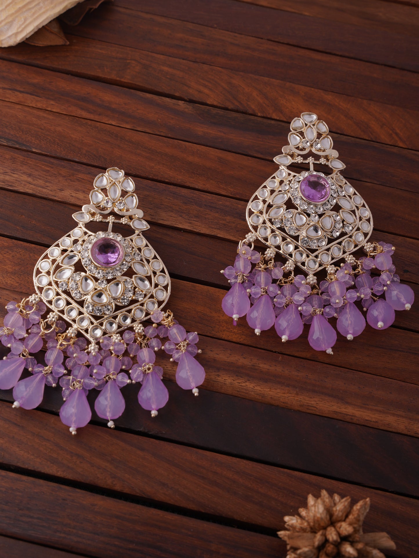 Traditional Chandbali Earrings with Crystal and Stone Accents