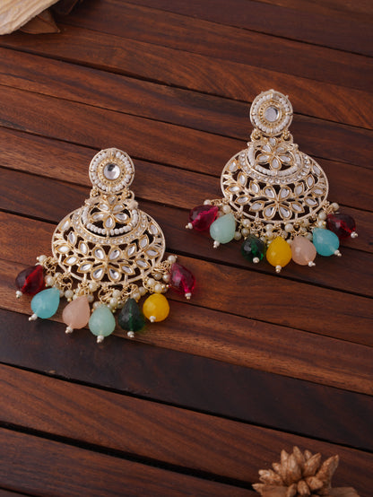 Multicolor Festive Chandbali Earrings with Elegant Detailing