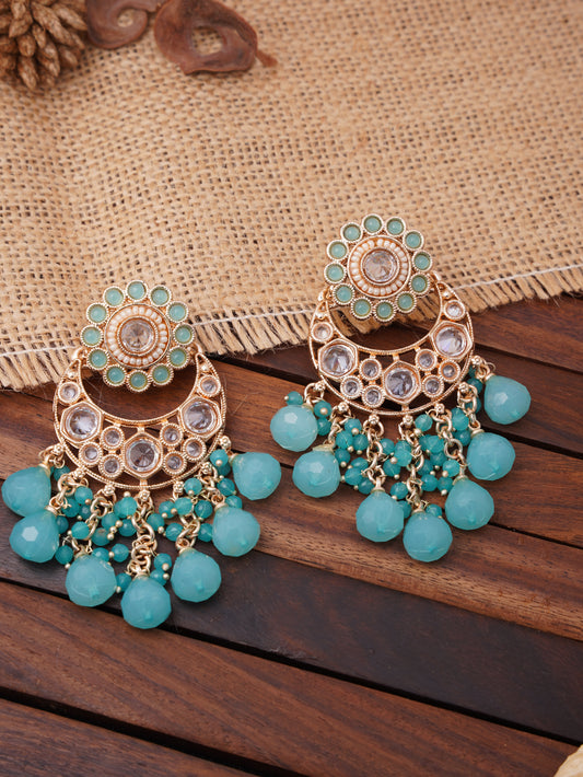 Vibrant Multicolor Chandbali Earrings with Beaded Detailing