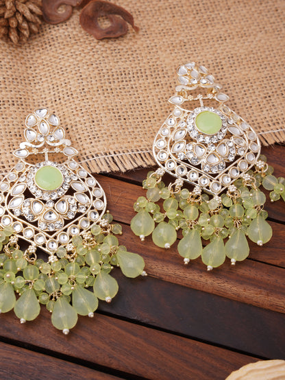 Traditional Chandbali Earrings with Crystal and Stone Accents