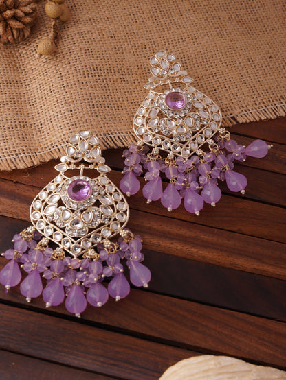 Traditional Chandbali Earrings with Crystal and Stone Accents