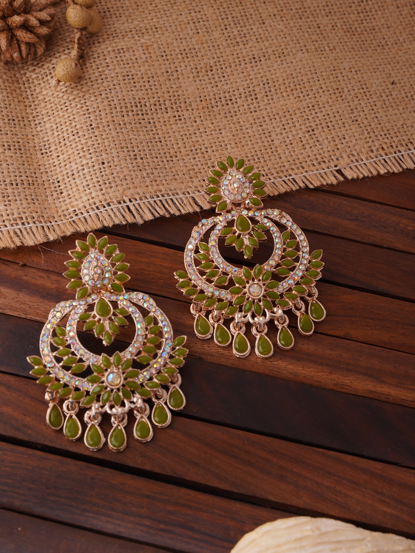 Floral Sunburst Drop Earrings