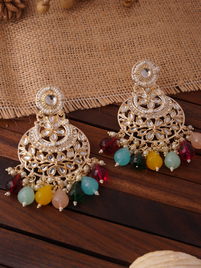 Multicolor Festive Chandbali Earrings with Elegant Detailing