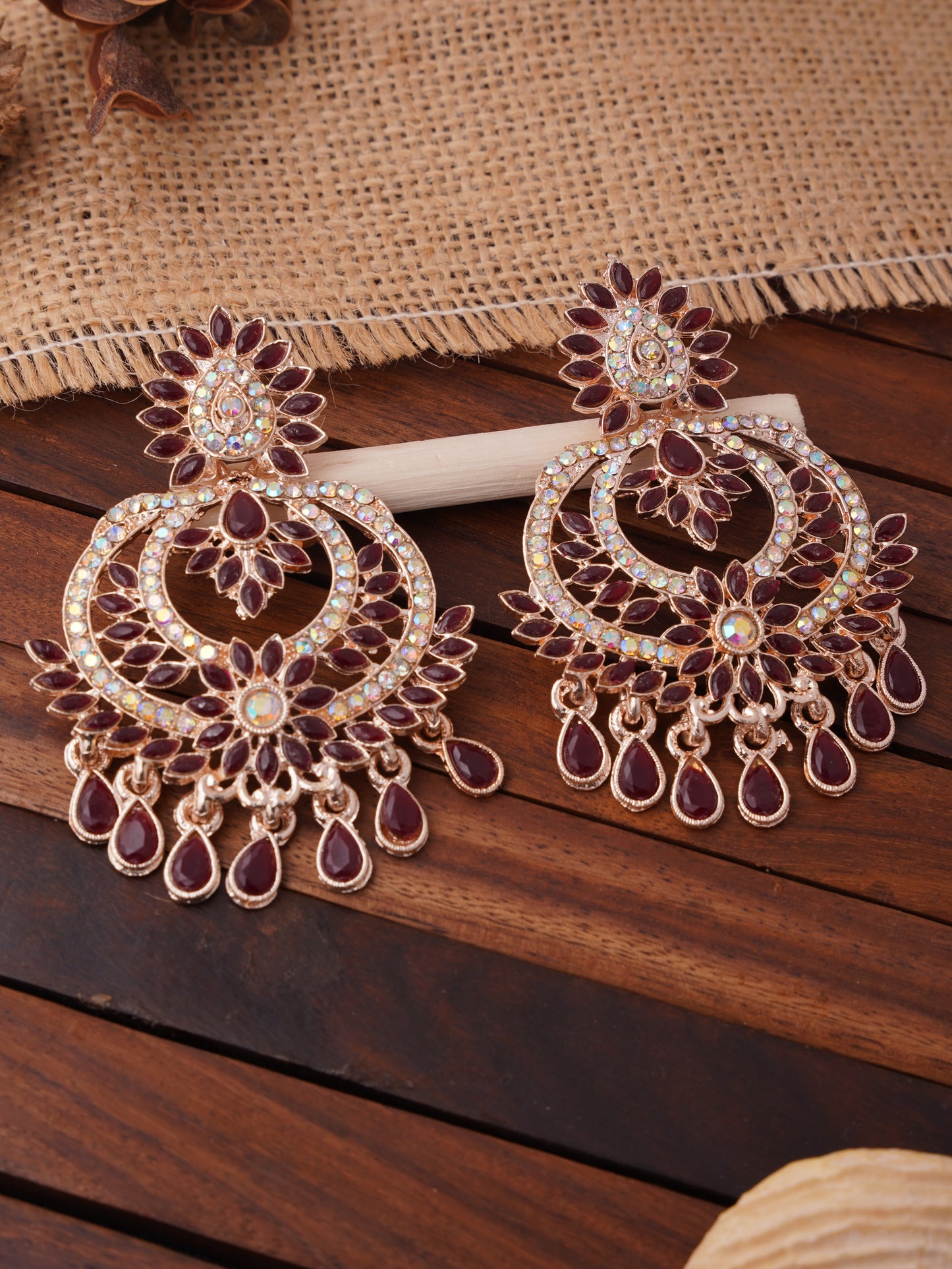 Floral Sunburst Drop Earrings