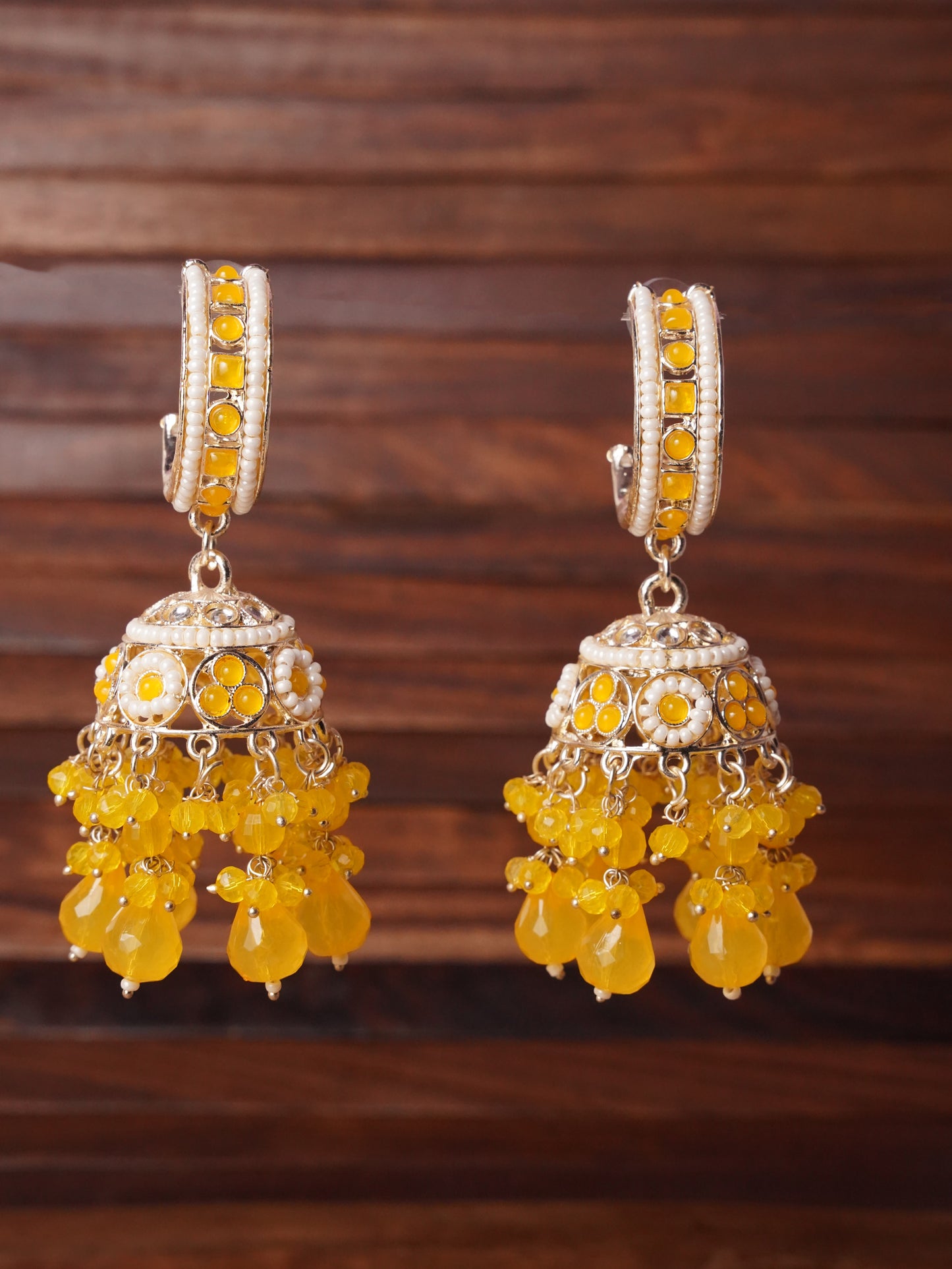 Grand Traditional Jhumka Earrings with Elegant Beaded Tassels