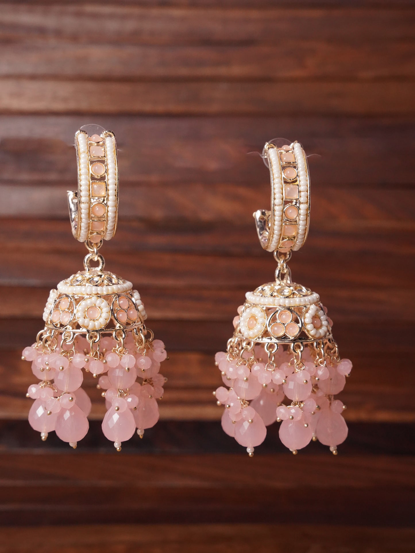 Grand Traditional Jhumka Earrings with Elegant Beaded Tassels