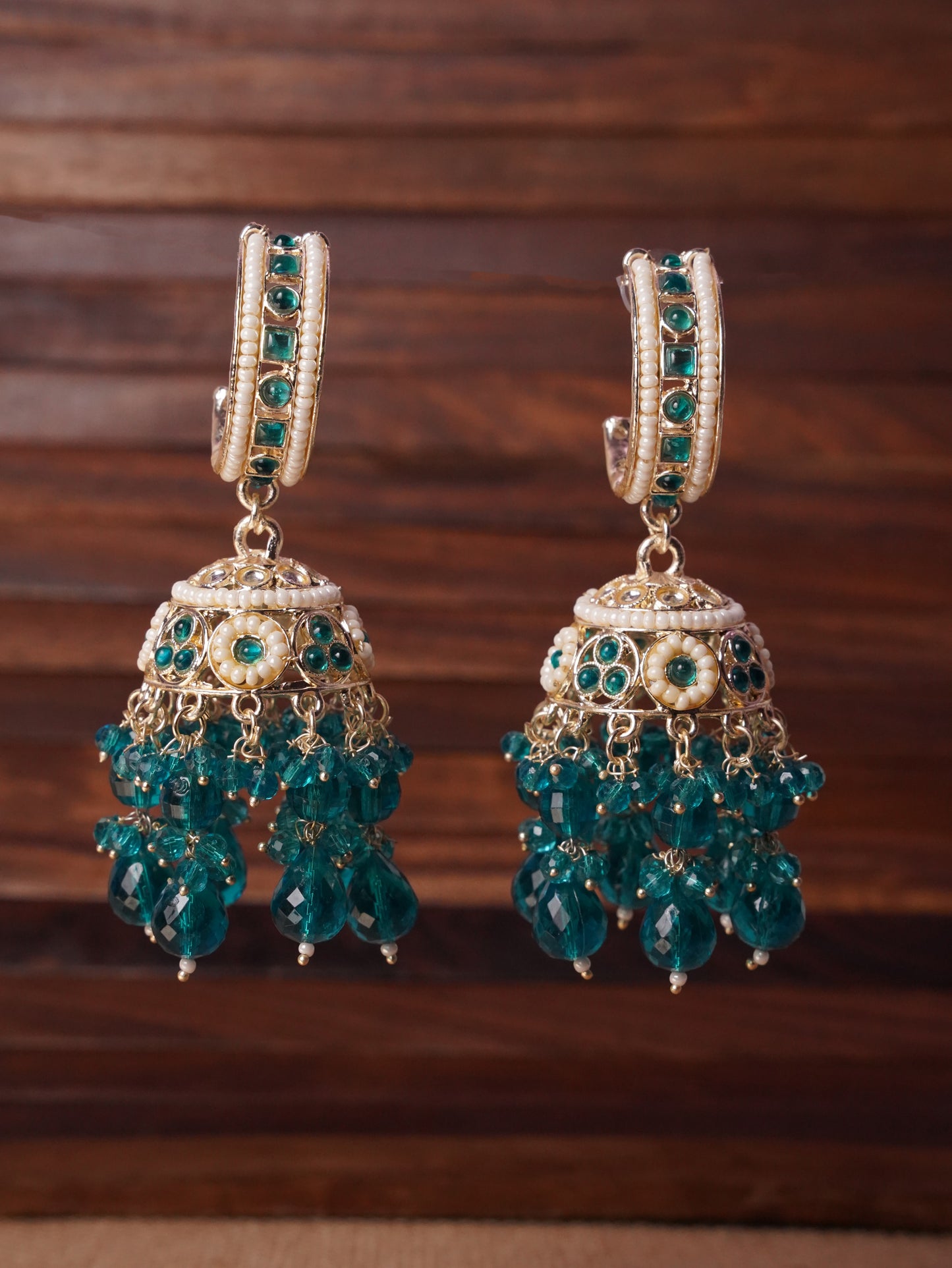 Grand Traditional Jhumka Earrings with Elegant Beaded Tassels