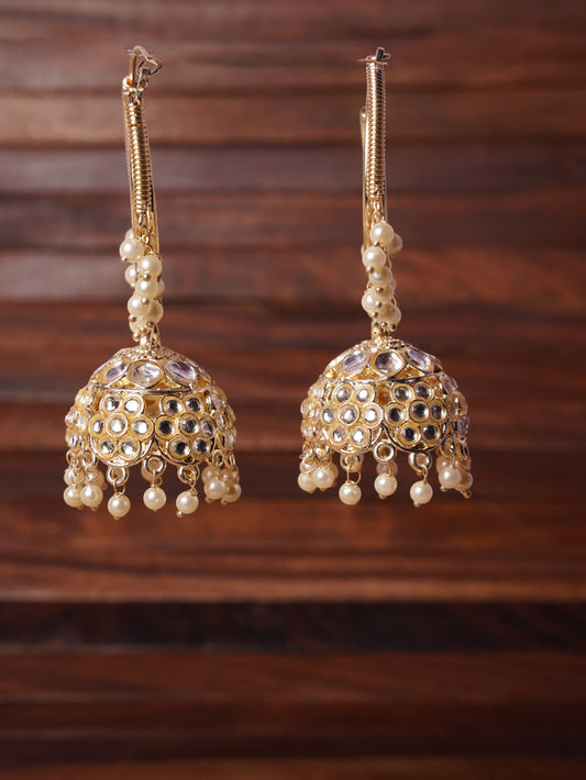 Elegant Hoop Jhumka Earrings with Intricate Detailing