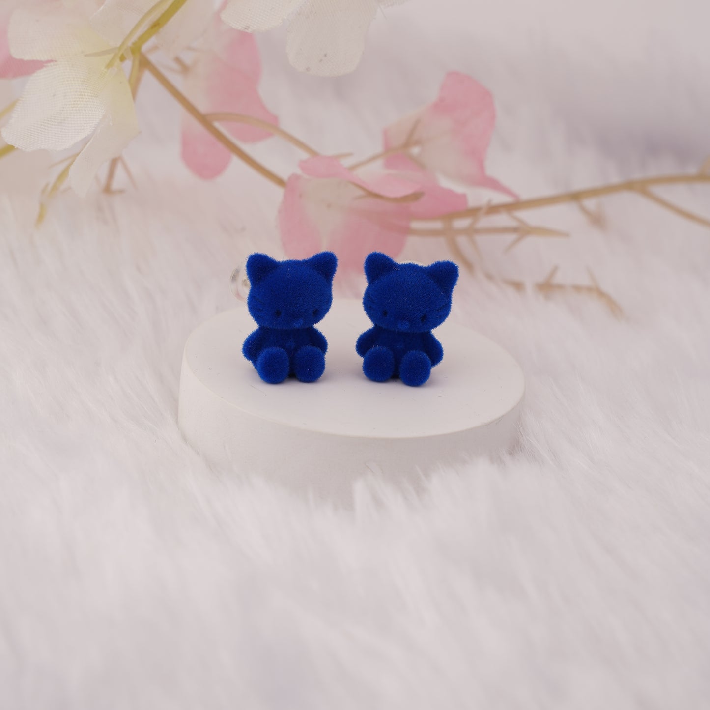 Velvet Teddy Bear Stud Earrings