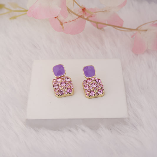 Geometric Stud Earrings with Sparkling Detailing