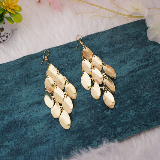 Leafy Dangle Earrings with Cascading Leaf Design