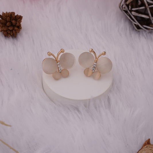 Butterfly Stud Earrings with Sparkling Detailing