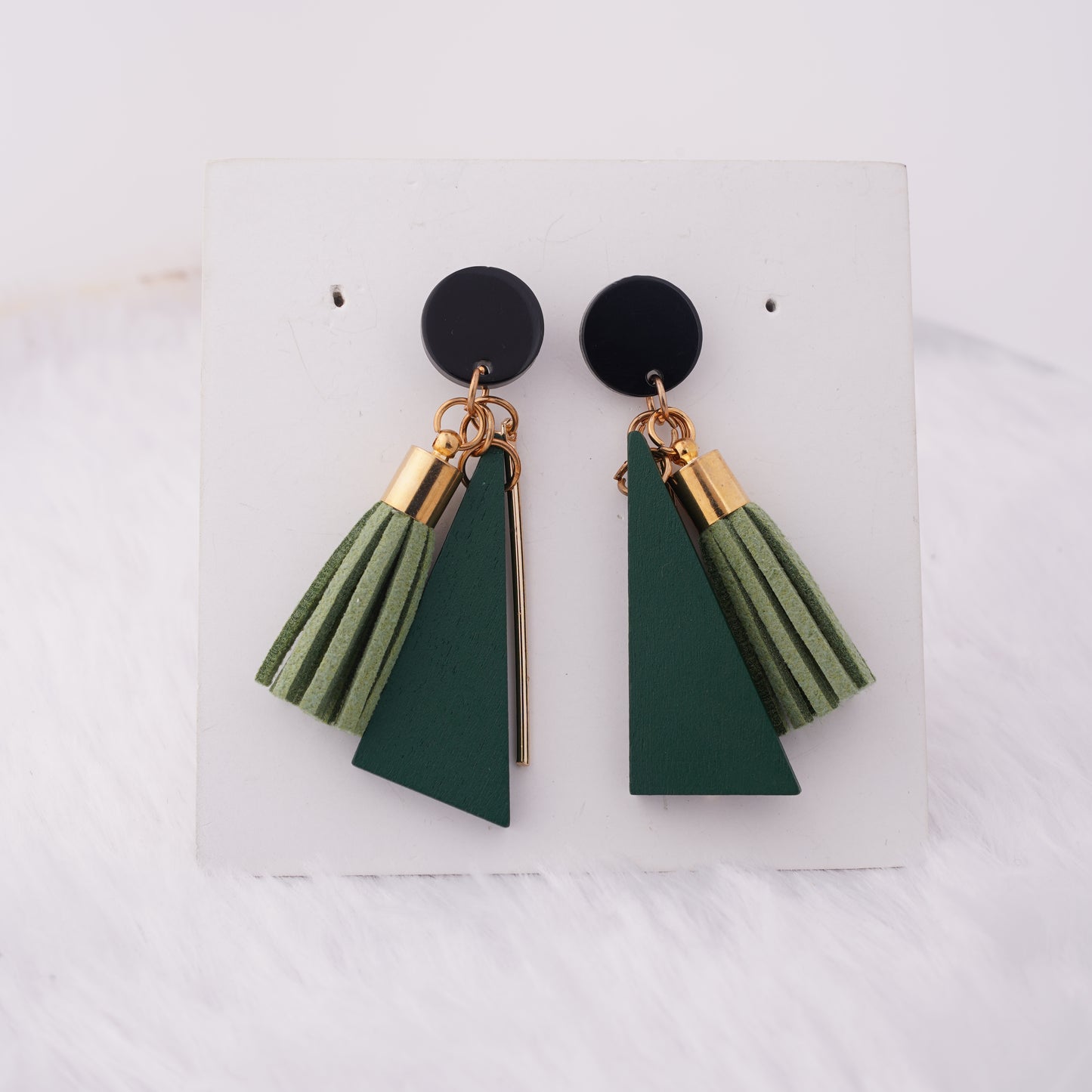 Lightweight Wooden Tassel Earrings