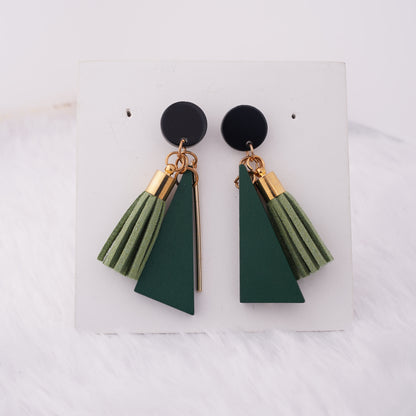 Lightweight Wooden Tassel Earrings