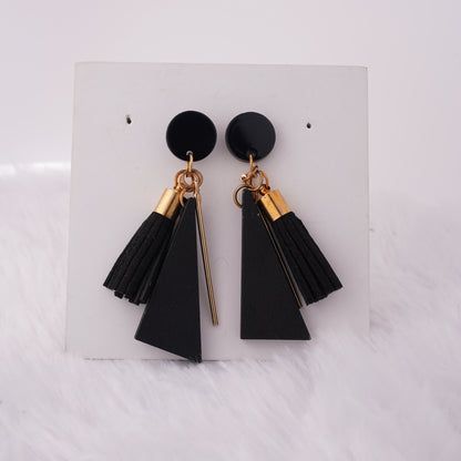 Lightweight Wooden Tassel Earrings