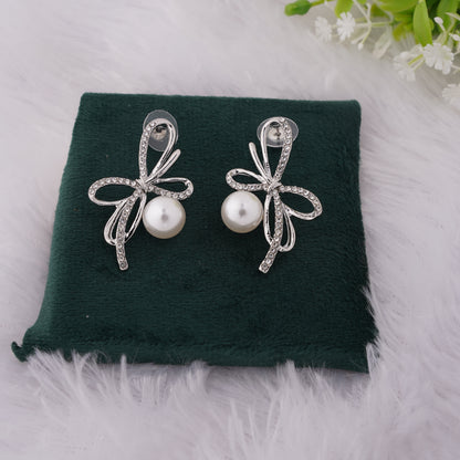 Luxe Bow Pearl Earrings