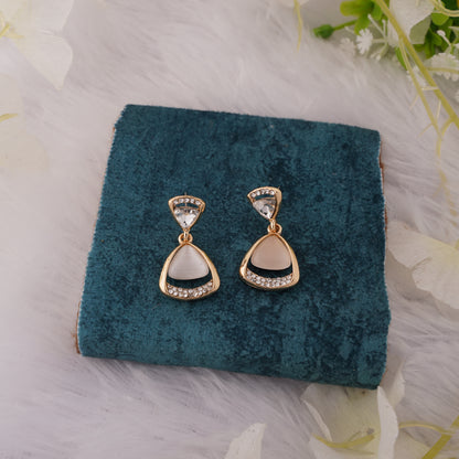 Elegant Teardrop Dangle Earrings with Sparkling Detailing