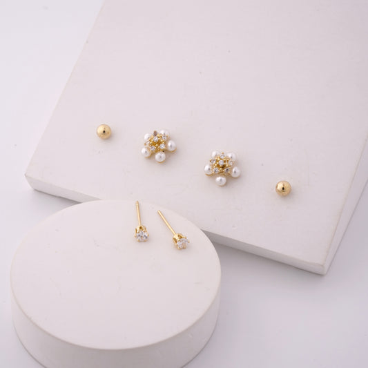 Pearl Trio Earring Set