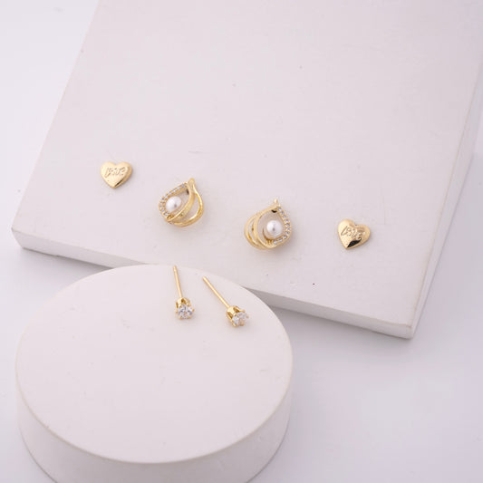 Seashell Pearl Earring Set