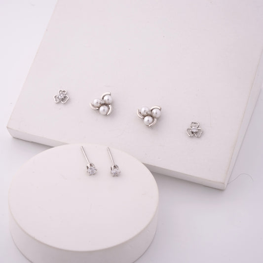 Pearl Cluster Earring Set