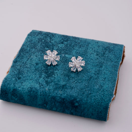 Sparkling Floral Stud Earrings