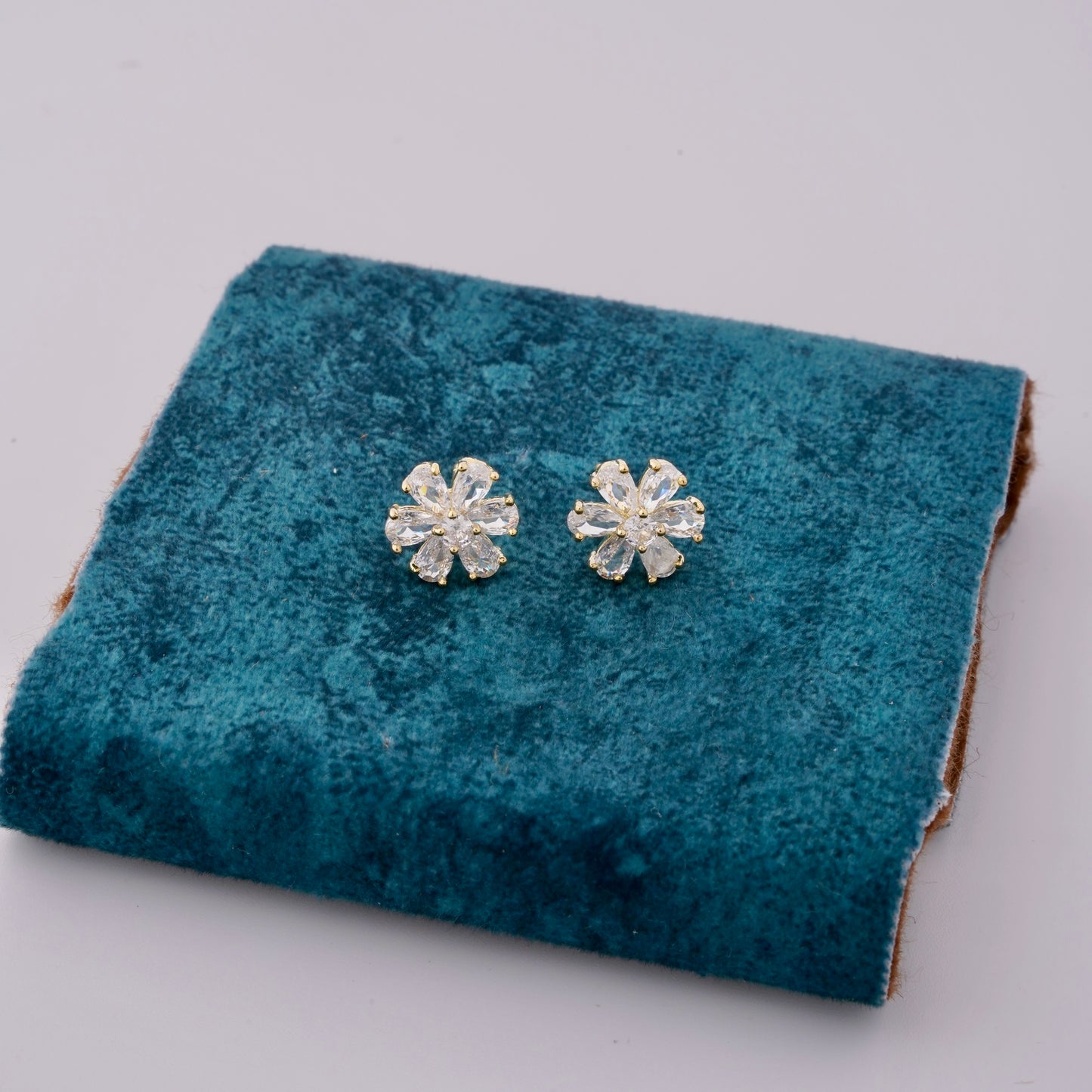 Sparkling Floral Stud Earrings