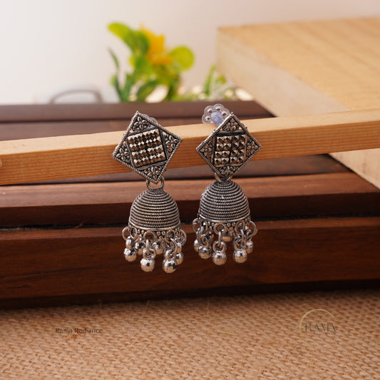 Geometric Oxidised Lightweight Dangler Earrings