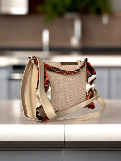 Versatile Purse with Scarf and Chain Straps