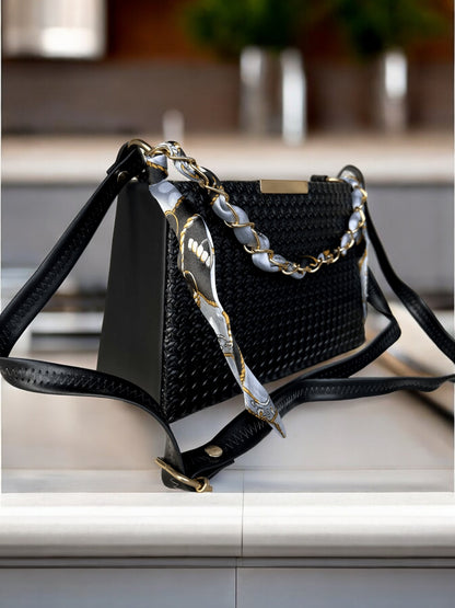 Versatile Purse with Scarf and Chain Straps