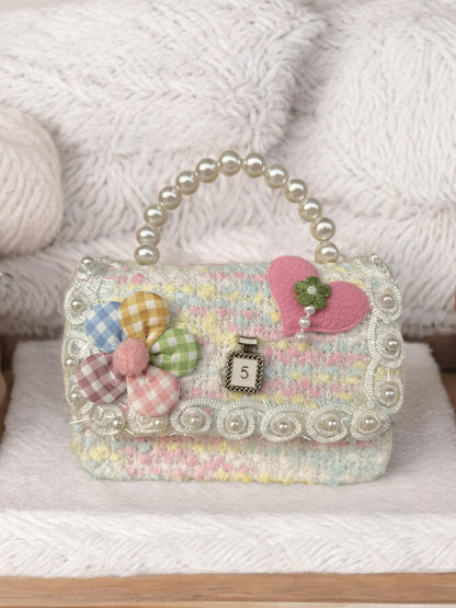 Adorable Mini Crossbody Bag with Pearl Handle for Kids